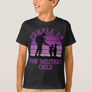 Purple up for Military Kids Rainbow Military Child T-Shirt