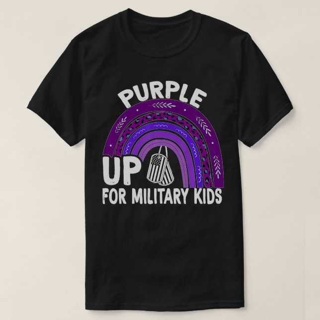 Purple up for Military Kids Rainbow Military Child T-Shirt (Design Front)