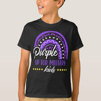 Purple up for Military Kids Rainbow Military Child T-Shirt