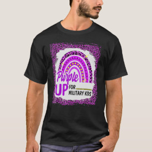 Purple Up For Military Kids Rainbow Military Kids  T-Shirt