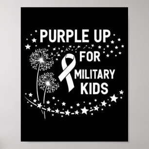 Purple Up for Military Kids Ribbon Dandelion Poster