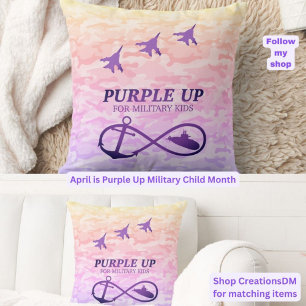 Purple Up for Military Kids Submarine & Jets Cushion