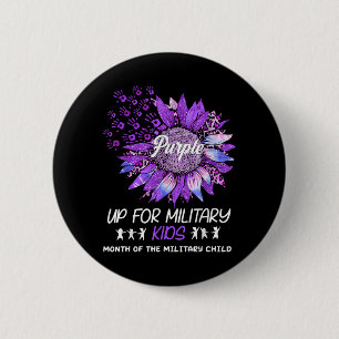 Purple Up for Military Kids - Sunflower Military 6 Cm Round Badge