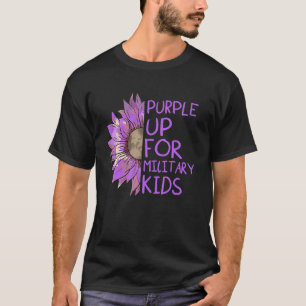 Purple Up For Military Kids Sunflower Military Bra T-Shirt