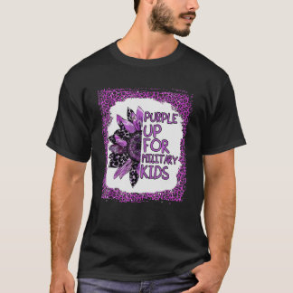 Purple Up For Military Kids Sunflower Military Bra T-Shirt