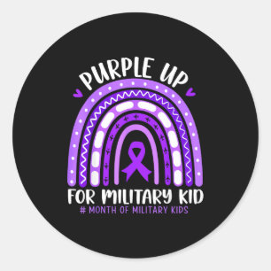 Purple up for military kids toddler women boysPurp Classic Round Sticker