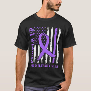 Purple Up For Military Kids Us Flag Military Child T-Shirt