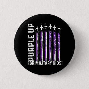 Purple Up For Military Kids Usa Flag Military Chil 6 Cm Round Badge