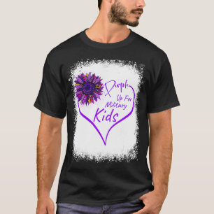 Purple Up Military Child Heart Leopard Sunflower B T-Shirt