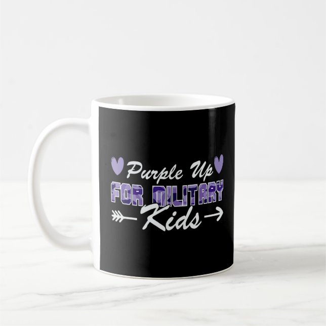 Purple Up Military Child Month Purple Up For The K Coffee Mug (Left)