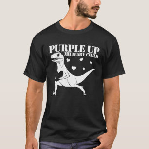 Purple Up Military Child Raptor Dinosaur Boys Purp T-Shirt