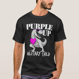 Purple Up Military Child Rex Dinosaur Boys Purple T-Shirt