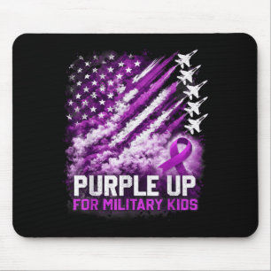 Purple up military kids april awareness usa flag  mouse mat
