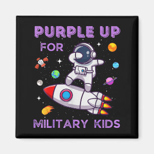 Purple Up Military Kids Astronaut Funny Military Magnet
