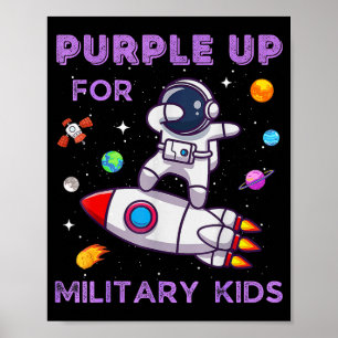 Purple Up Military Kids Astronaut Funny Military Poster