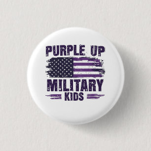 Purple Up Military Kids Awreness Month  3 Cm Round Badge