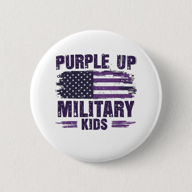 Purple Up Military Kids Awreness Month  6 Cm Round Badge (Front)