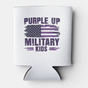 Purple Up Military Kids Awreness Month Can Cooler