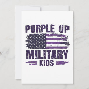 Purple Up Military Kids Awreness Month  Invitation