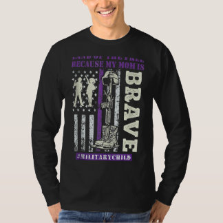 Purple Up Military Kids Land Of The Free My Mummy T-Shirt