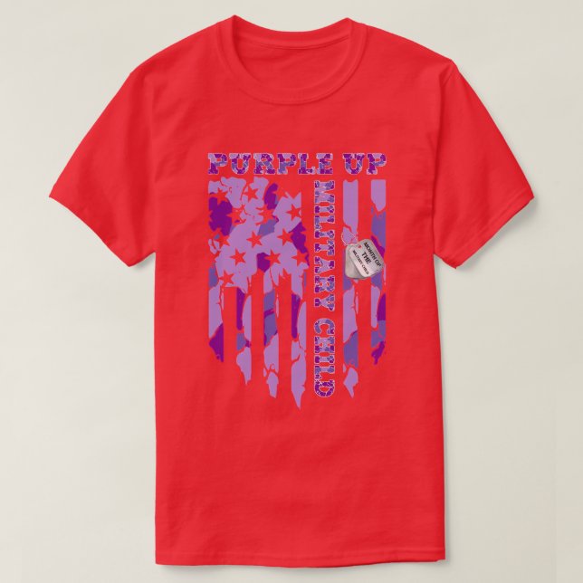 Purple Up Military Kids Shirt Military Child Month (Design Front)