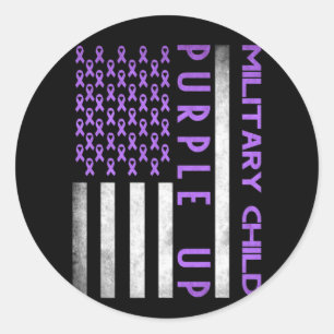 Purple Up Month Of Military Child Kids Awareness Classic Round Sticker
