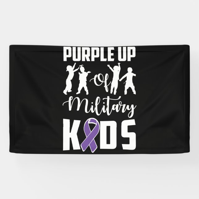 Purple Up Month Of Military Kids Child Awareness Banner (Horizontal)