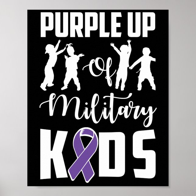 Purple Up Month Of Military Kids Child Awareness Poster (Front)