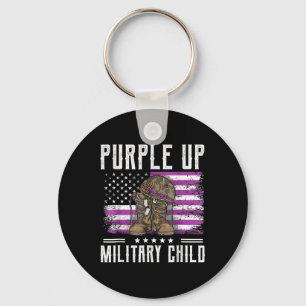 Purple Up Month Of The Military Child Kids Boots U Key Ring