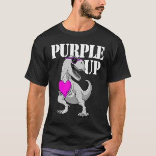 Purple Up Rex Dinosaur Military Kids Boys Purple U T-Shirt