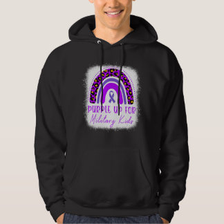 Purple Up S Military Child Month Bleached Rainbow Hoodie