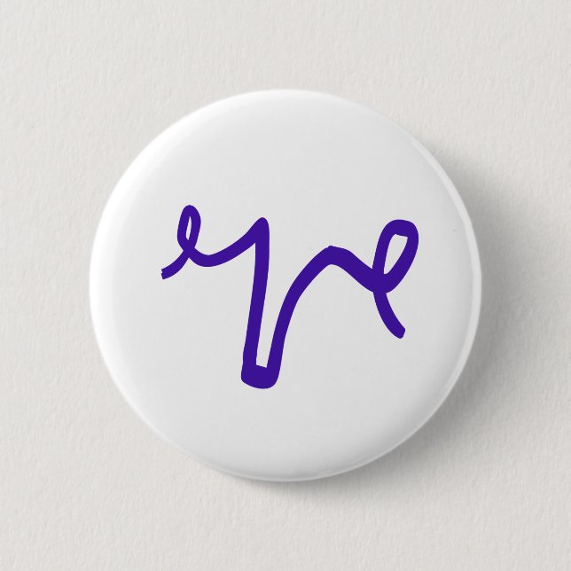Purple Uterus Doodle 6 Cm Round Badge (Front)