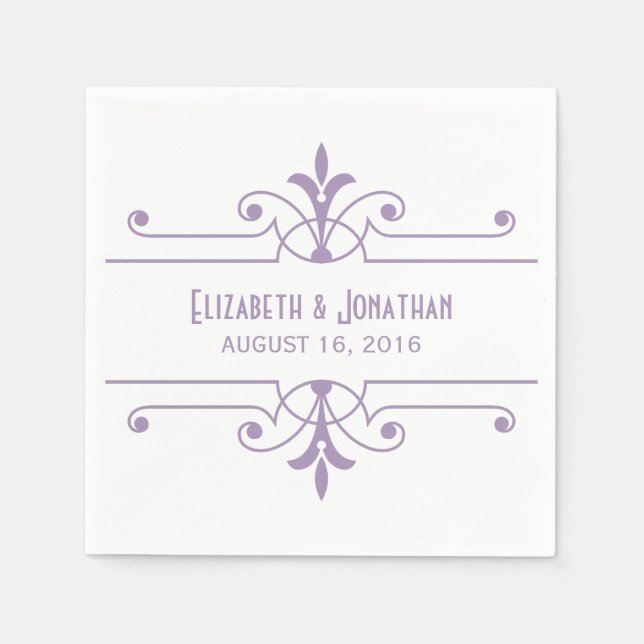 Purple v2 Fancy Ornamental Paper Napkins (Front)