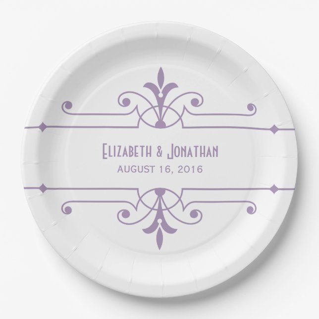 Purple v2 Fancy Ornamental Paper Plates (Front)