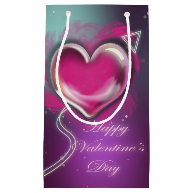 Purple Valentine's Day Small Gift Bag (Front)