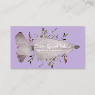 Purple Vanilla Bakery Flowers Cake Pastry Business Card