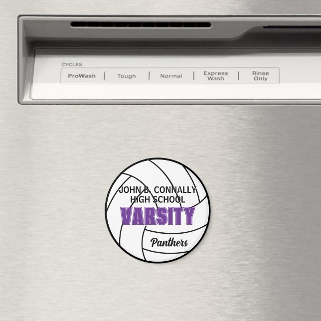 Purple Varsity Volleyball Custom High School Team Magnet (In Situ (Dishwasher))