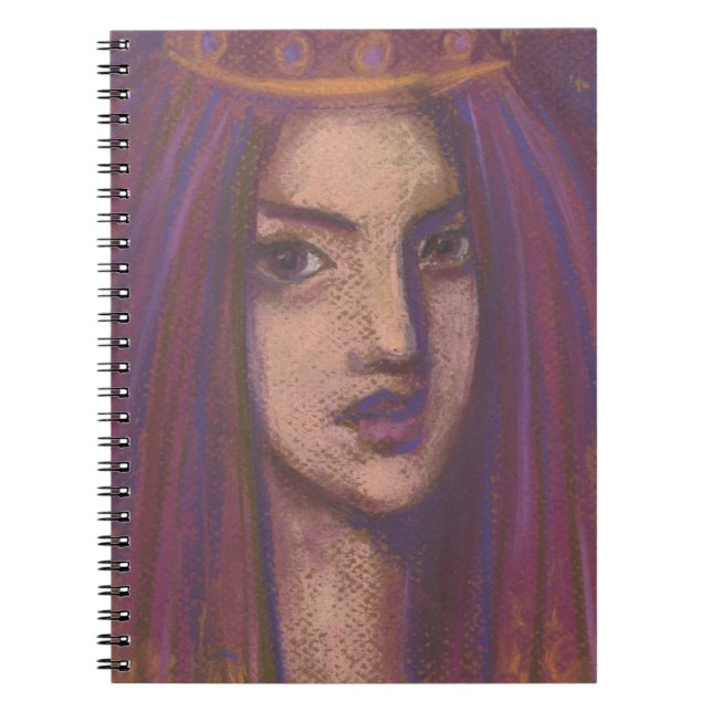 Purple Veil Eastern Orient Girl Portrait Painting Notebook (Front)
