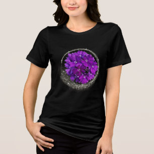 Purple Verbena Sparkle Circle Black T-Shirt Tri-Blend Shirt