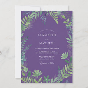 Purple Verdant Flourish Wedding Invitation