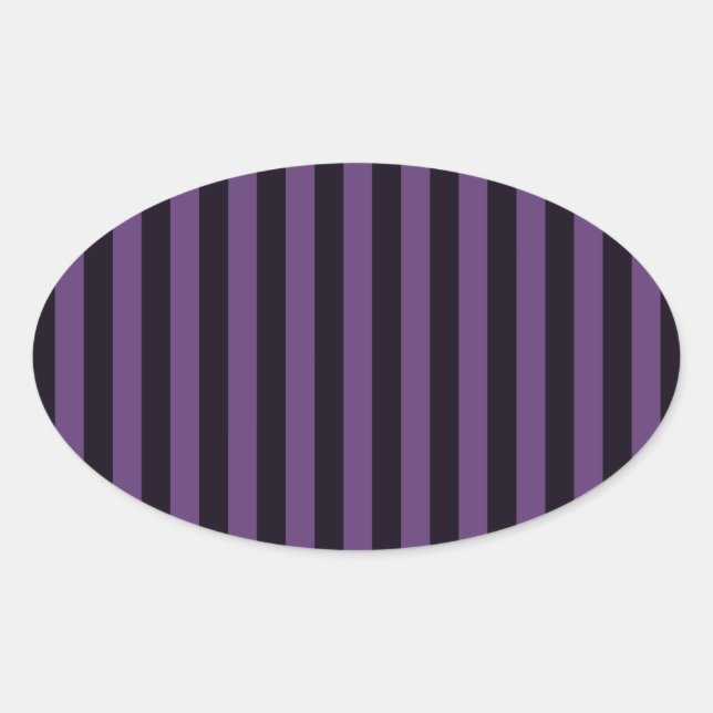 Purple Vertical Stripes Customise This! Oval Sticker (Front)