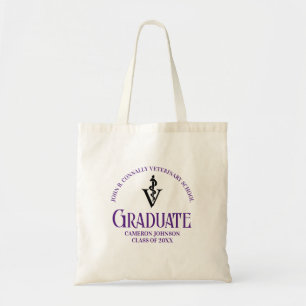 Purple Veterinary School Graduation Custom Tote Bag