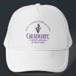 Purple Veterinary School Graduation Personalised Trucker Hat<br><div class="desc">This custom veterinary school graduation hat gift features purple typography for a class of 2025 graduate. Customise with your graduating year under the medical caduceus for a great personalised keepsake for a graduating veterinarian.</div>