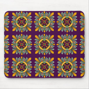Purple Victorian Tile Design Mouse Mat