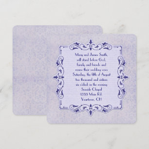 purple Victorian Wedding Vow Renewal Invitation