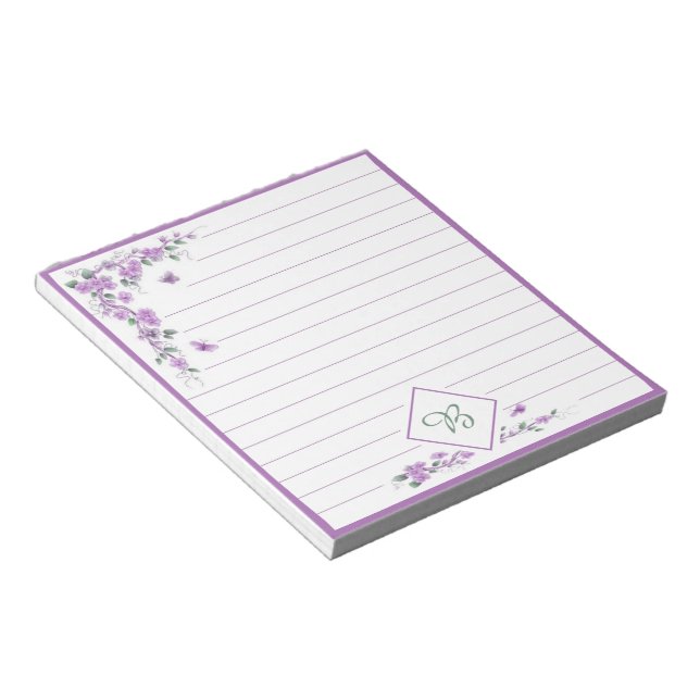 Purple vine floral notepad (Angled)