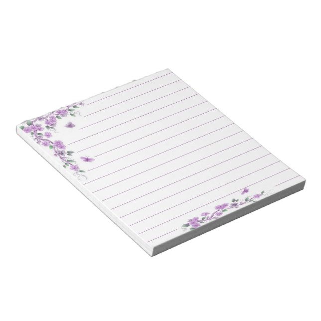 Purple vine floral notepad (Angled)