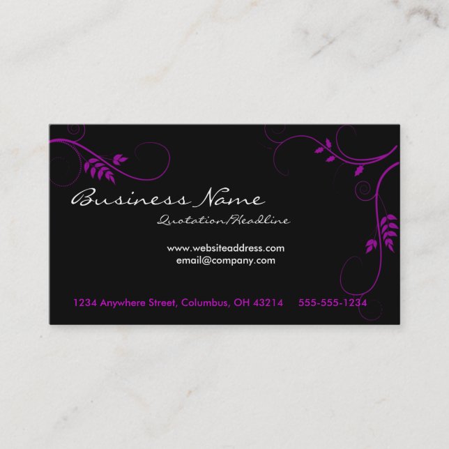 Purple Vines Business Cards (Front)