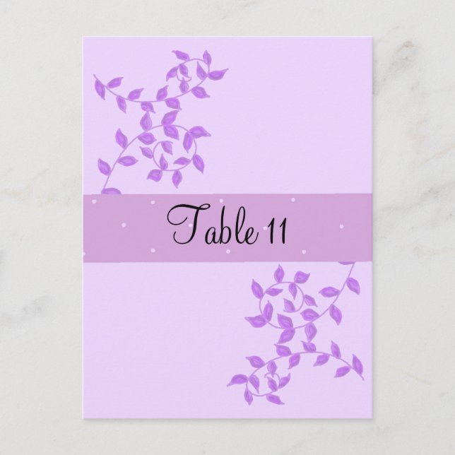 Purple Vines Special Occasion Table Card (Front)