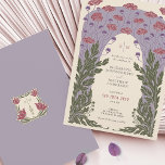 Purple Vintage Art Nouveau Violet Floral Wedding Invitation<br><div class="desc">Step back in time and let your guests immerse themselves in the exquisite elegance of this Art Nouveau and Art Deco-inspired wedding invitation. Crafted with delicate attention to the detailed embellishments characteristic of these timeless periods, these vintage-themed florals are a statement of refined sophistication. A harmonious colour palette of Purple...</div>